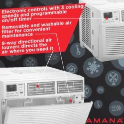 Amana 12,000 BTU Window Air Conditioner W/ Electronic Controls -FRIGIDAIRE Sales Shop amana amap121cw 12000 btu window air conditioner electronic controls graphic 1