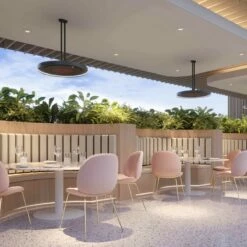 Bromic Eclipse Smart-Heat Electric Pendant Heater + Dimmable LED Lighting Rail + 24-In. Twin Pole -FRIGIDAIRE Sales Shop brmoic eclipse smart heat electric pendant heater bh0920001 1 lifestyle 3