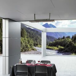 Bromic Cobalt Smart-Heat Dual Element Outdoor Patio Heater -FRIGIDAIRE Sales Shop bromic cobalt smart heat 240v 6000w electric outdoor heater lifestyle