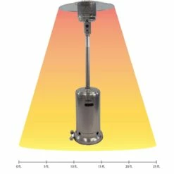 Dyna-Glo 41,000 BTU Deluxe Stainless Steel Patio Heater -FRIGIDAIRE Sales Shop dyna glo dgph102ss stainless steel gas outdoor heater range graphic