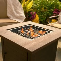 Endless Summer Spencer LP Outdoor Gas Fire Pit Table -FRIGIDAIRE Sales Shop endless summer gad15297es spencer lp outdoor gas fire pit table lifestyle 2