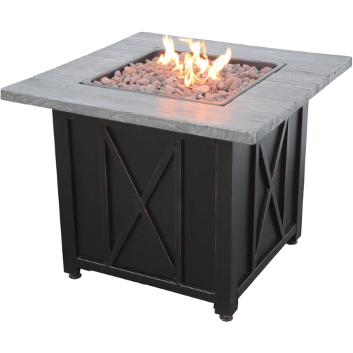 Endless Summer LP Gas Outdoor Fire Table With Wood Look Resin Mantel -FRIGIDAIRE Sales Shop endless summer lp gas outdoor fireplace gad1450sp main