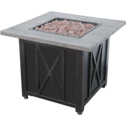 Endless Summer LP Gas Outdoor Fire Table With Wood Look Resin Mantel -FRIGIDAIRE Sales Shop endless summer lp gas outdoor fireplace gad1450sp off