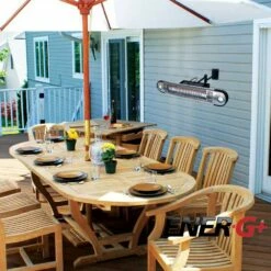 Ener-G+ Wall Mount Infrared Tube Patio Heater -FRIGIDAIRE Sales Shop ener gplus outdoor indoor infrared wall mount heater lifestyle