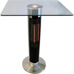 Ener-G+ 1500 Watt Electric Patio Heater W/Glass Top Table