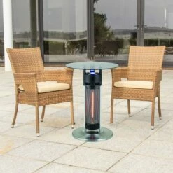 Ener-G+ Circular Bistro-Style Infrared Table Heater -FRIGIDAIRE Sales Shop energ plus hea 14756led circle patio table heater lifestyle