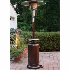 Hanover 48,000 BTU Steel Umbrella Propane Patio Heater - Hammered Bronze -FRIGIDAIRE Sales Shop hanover han001br 48000 btu umbrella propane patio heater hammered bronze lifestyle