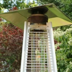 Hanover 42,000 BTU Pyramid Propane Patio Heater -FRIGIDAIRE Sales Shop hanover pyramid propane patio heater han102ss lifestyle 2