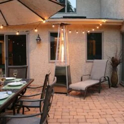 Hanover 42,000 BTU Pyramid Propane Patio Heater -FRIGIDAIRE Sales Shop hanover pyramid propane patio heater han102ss lifestyle 4