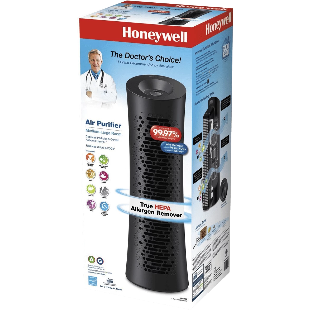 Honeywell HPA030B True HEPA Tower Allergen Remover 8 Honeywell HPA030B True HEPA Tower Allergen Remover - Image 6