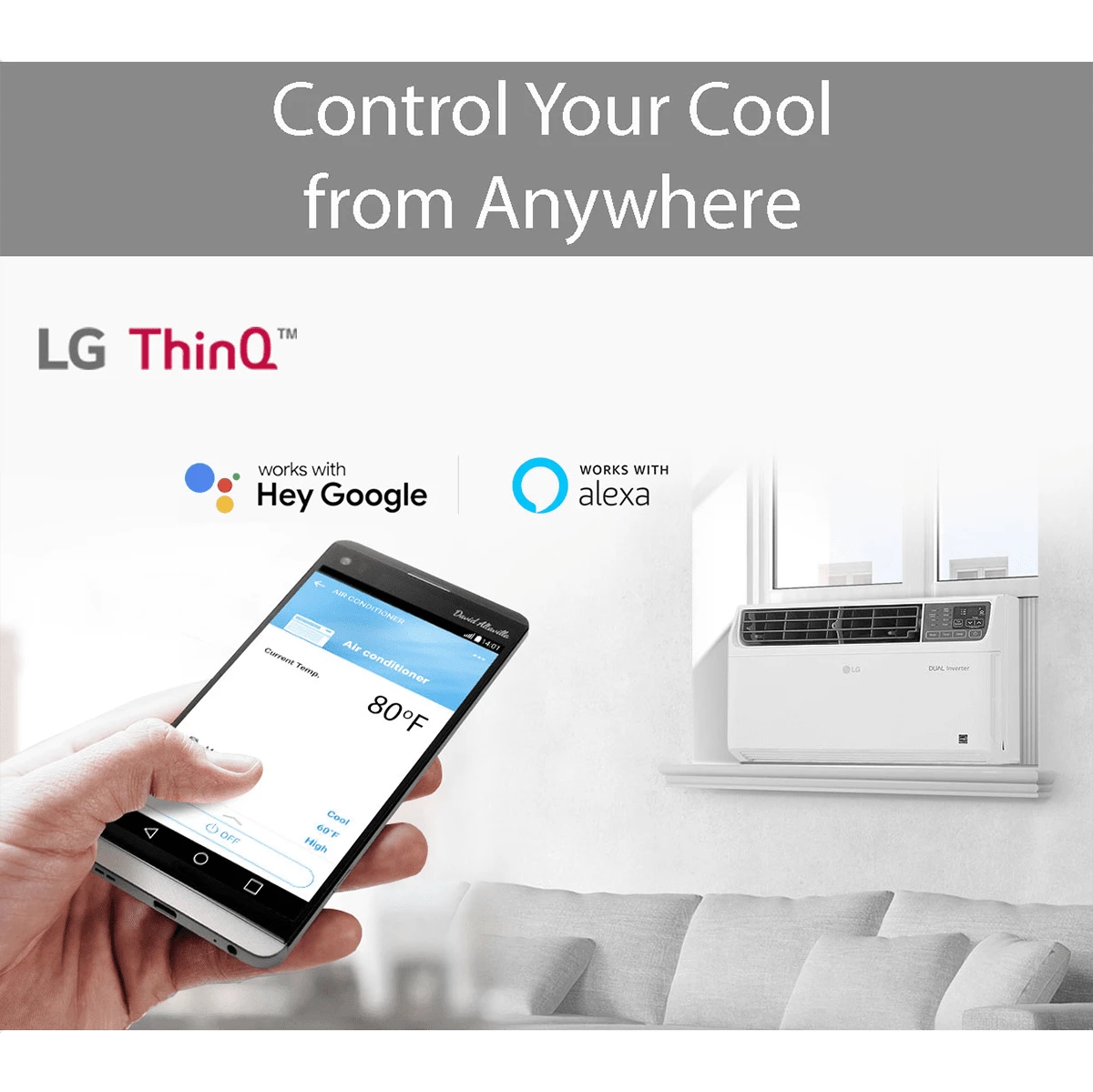 LG 23,500 BTU Dual Inverter Wi-Fi Enabled Window Air Conditioner 9 LG 23,500 BTU Dual Inverter Wi-Fi Enabled Window Air Conditioner - Image 7