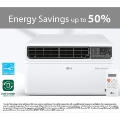 LG 23,500 BTU Dual Inverter Wi-Fi Enabled Window Air Conditioner 25 LG 23,500 BTU Dual Inverter Wi-Fi Enabled Window Air Conditioner -FRIGIDAIRE Sales Shop lg LW24221VSM graphic 4