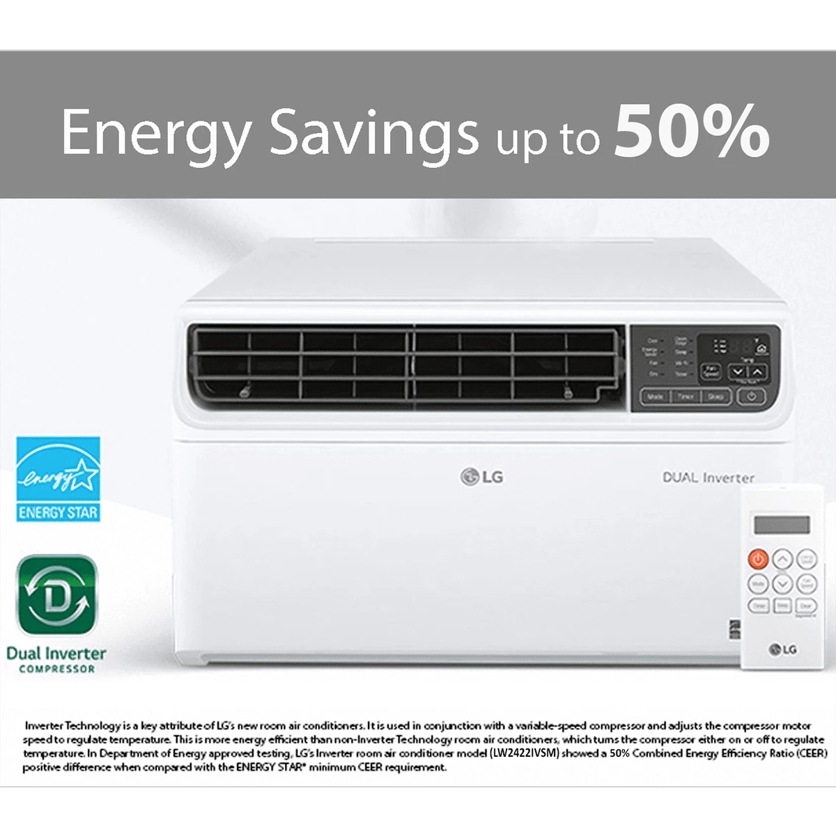 LG 23,500 BTU Dual Inverter Wi-Fi Enabled Window Air Conditioner 12 LG 23,500 BTU Dual Inverter Wi-Fi Enabled Window Air Conditioner - Image 10