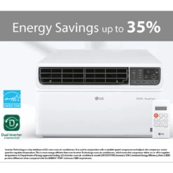 LG 8,000 BTU Dual Inverter Wi-Fi Enabled Window Air Conditioner -FRIGIDAIRE Sales Shop lg LW80221VSM graphic 4