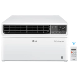 LG 18,000 BTU Dual Inverter Wi-Fi Enabled Window Air Conditioner -FRIGIDAIRE Sales Shop lg lw18221vsm 18000 btu dual inverter smart wifi window air conditioner front with remote control