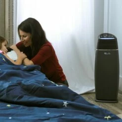 LivePure Sierra Digital True HEPA Tall Tower Air Purifier -FRIGIDAIRE Sales Shop livepure sierra digital tall air purifier gray lifestyle 1