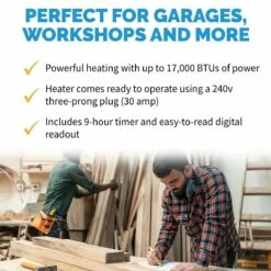 NewAir 2-in-1 Freestanding Or Ceiling/Wall Mounted Electric Garage Heater -FRIGIDAIRE Sales Shop newair 2 in 1 freestanding ceiling wall mount electric garage heater features graphic