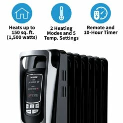 NewAir Oil-Filled Radiator Space Heater 16 NewAir Oil-Filled Radiator Space Heater -FRIGIDAIRE Sales Shop newair ah 450b oil filled radiator space heater main features graphic