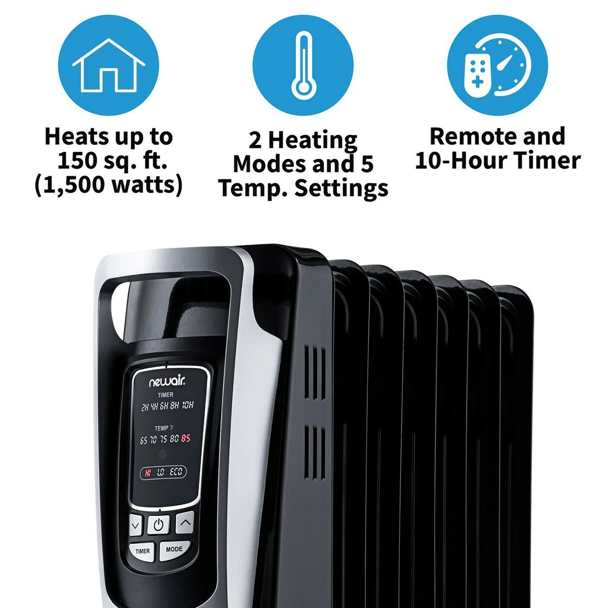 NewAir Oil-Filled Radiator Space Heater 8 NewAir Oil-Filled Radiator Space Heater - Image 6