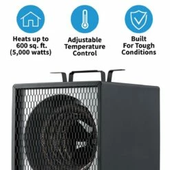 NewAir Portable 5600-Watt Electric Garage Heater -FRIGIDAIRE Sales Shop newair g56 portable 240v garage heater main features graphic