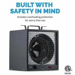 NewAir Portable 5600-Watt Electric Garage Heater -FRIGIDAIRE Sales Shop newair g56 portable 240v garage heater safety graphic