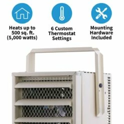 NewAir Hardwired Electric Garage Heater -FRIGIDAIRE Sales Shop newair g73 hardwired electric garage heater features graphic