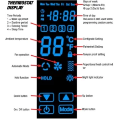 QMark HT Smart Series 120V Programmable Digital Wall Heater -FRIGIDAIRE Sales Shop qmark HT1502SS smart heater display