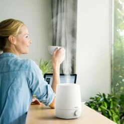 Winix 0.6 Gallon Ultrasonic Humidifier W/ Night Light -FRIGIDAIRE Sales Shop winix ultrasonic humidifier with night light white angle ls